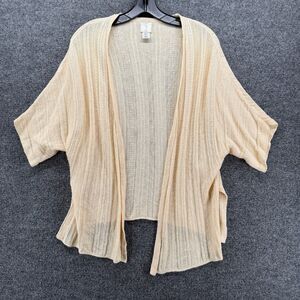 Joie‎ Cardigan Sweater Womens S Beige Linen Blend Open Front Boho Ladies Ecru